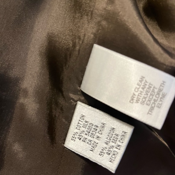 NWOT. NINE WEST Silk Blend Brocarde Paisley Brown Blazer, size M - Picture 7 of 8